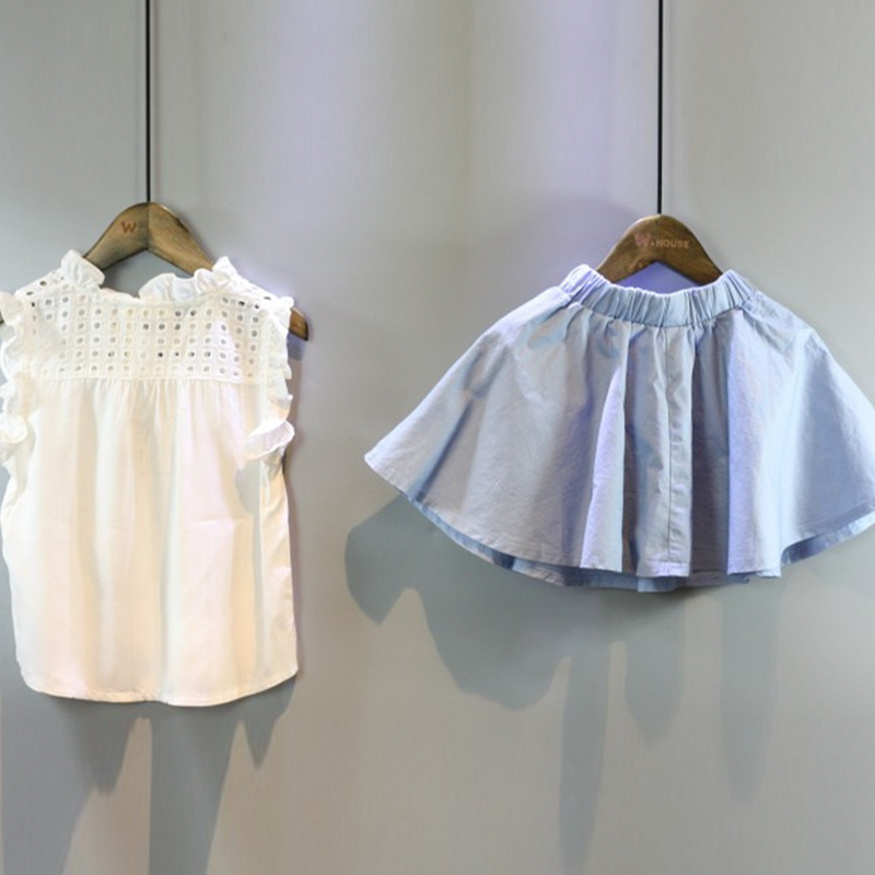 Buy 1 get 1 Kids Clothes for Girls The Bow Skirt and Lace Top Summer Suit Korean Style Children's Clothing Sets Baby Toddler