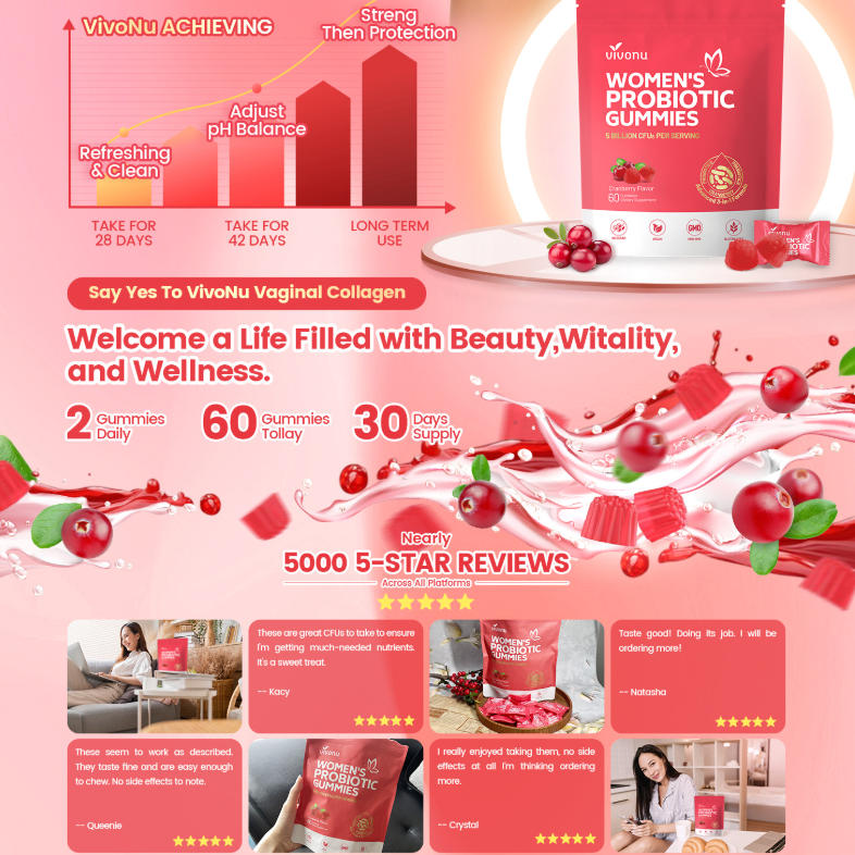 Cranberry Womens Probiotic Gummies for Urinary Tract and Gut Flora Balance Support