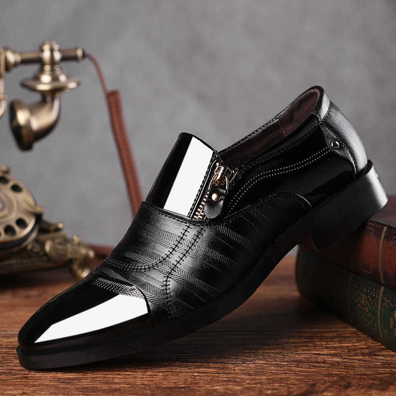 Plus Size Business Formal Wear Men's Formal Shoes Wedding Pointed Fashion PU Leather Shoes Oxford Shoes Men