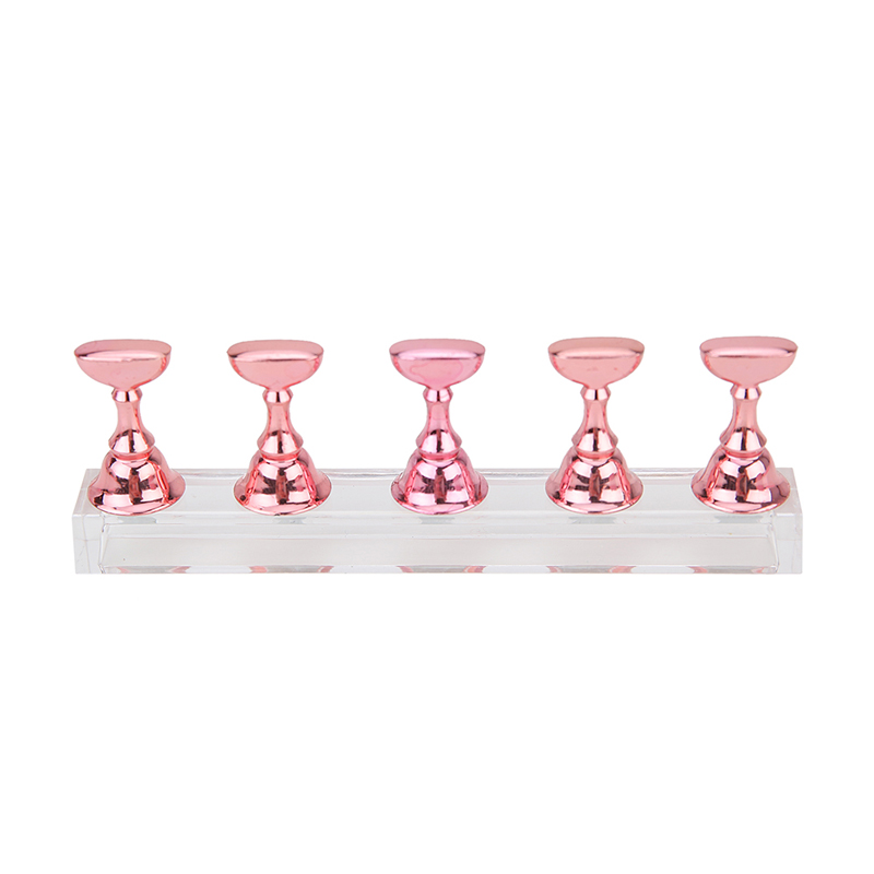 5Pcs Nail Art Practice Display Stand Set Chess Board Magnetic Tips White & Black Holder Polish Gel Color Chart Tool