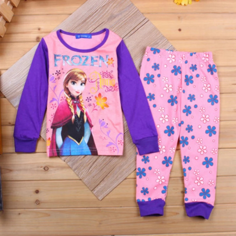 2-7 years old children's pajamas set for boys frozen Anna Elsa printed pajamas girls family kids clothes pajamas baby pajamas