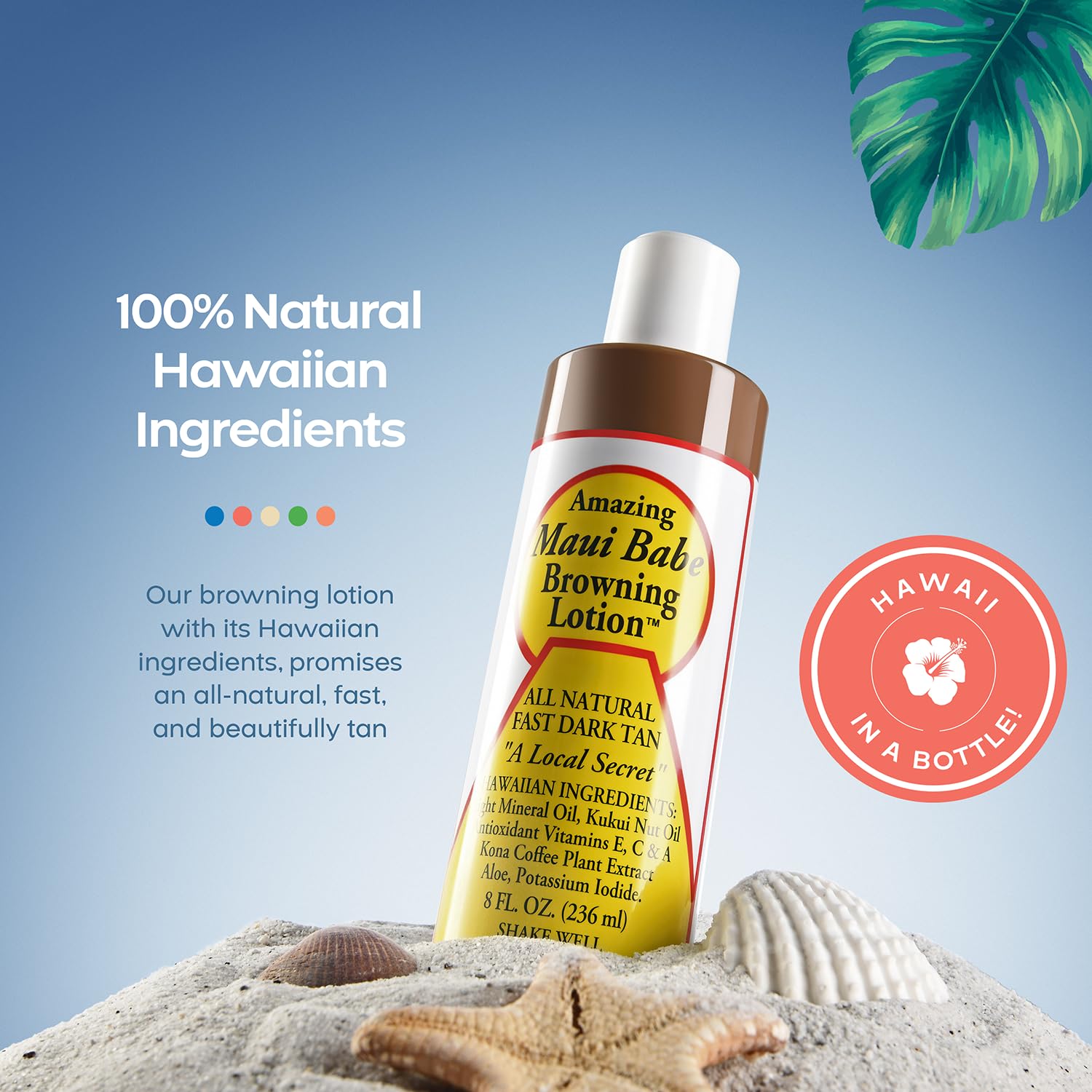 Maui Babe Before And After Browning Lotion, [2-Pack]- Before And After Sun Tan, Made In USA, 8 Ounces