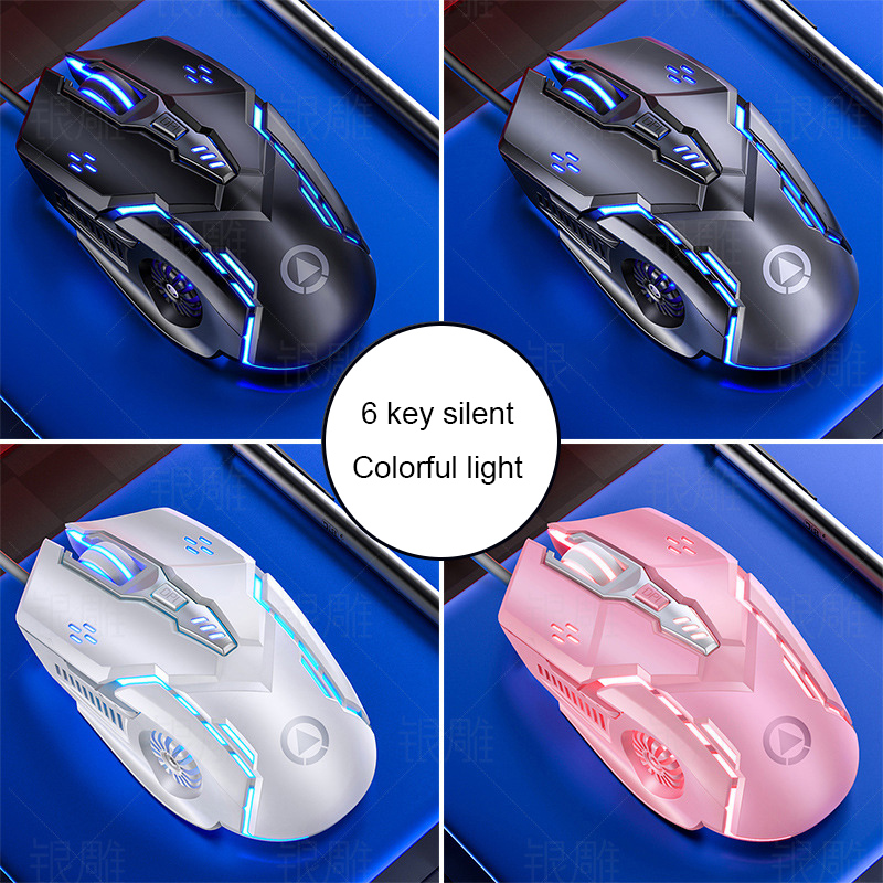 Gaming Mouse Wired Mouse 6D 4-Speed Gaming Mouse For PUBG Computer Laptop 7 Color Breathing Backlight Mouse Gaming Mice