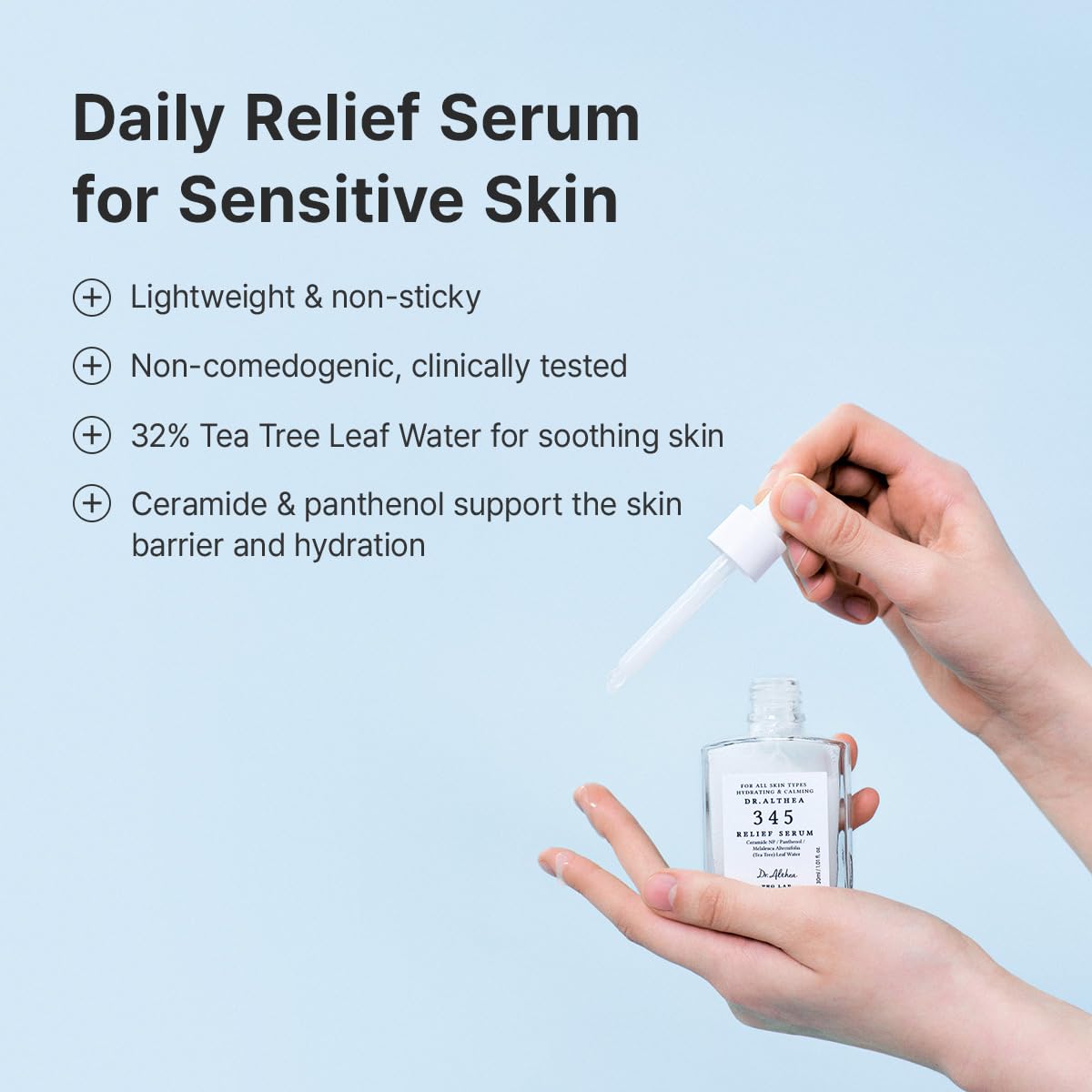 Dr.Althea 345 Relief Serum | Daily Hydrating Face Serum for Dry, Irritated Skin | Soothing Redness & Post-Acne Care, Non-comedogenic | Korean Vegan Sk