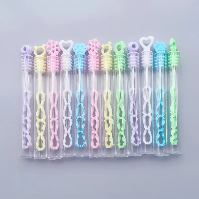 10pcs/bag Colorful Bubble Empty Tube Bubble Machine Toys Kids Birthday Party Favor Carnival Gift School Prizes Goodie Filler