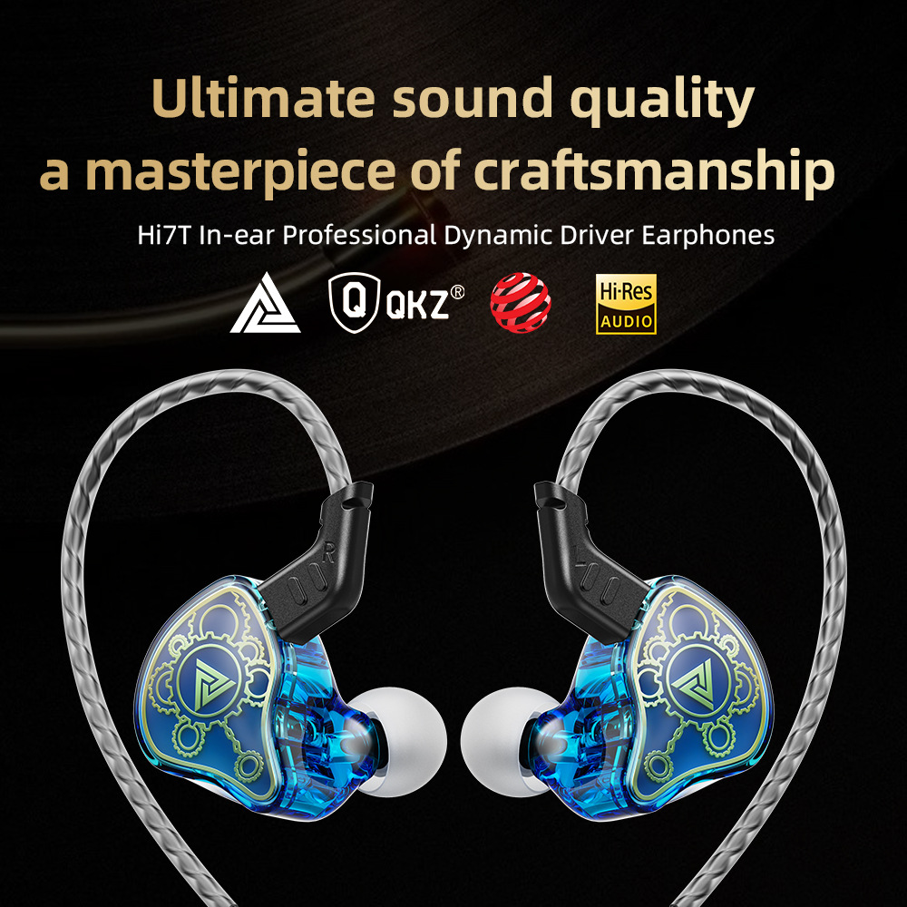 Original QKZ Hi7T In-ear Earphones Professional Dynamic Driver HiFi Acoustios Mointor Music Game Headset 3.5MM AUX With MIC