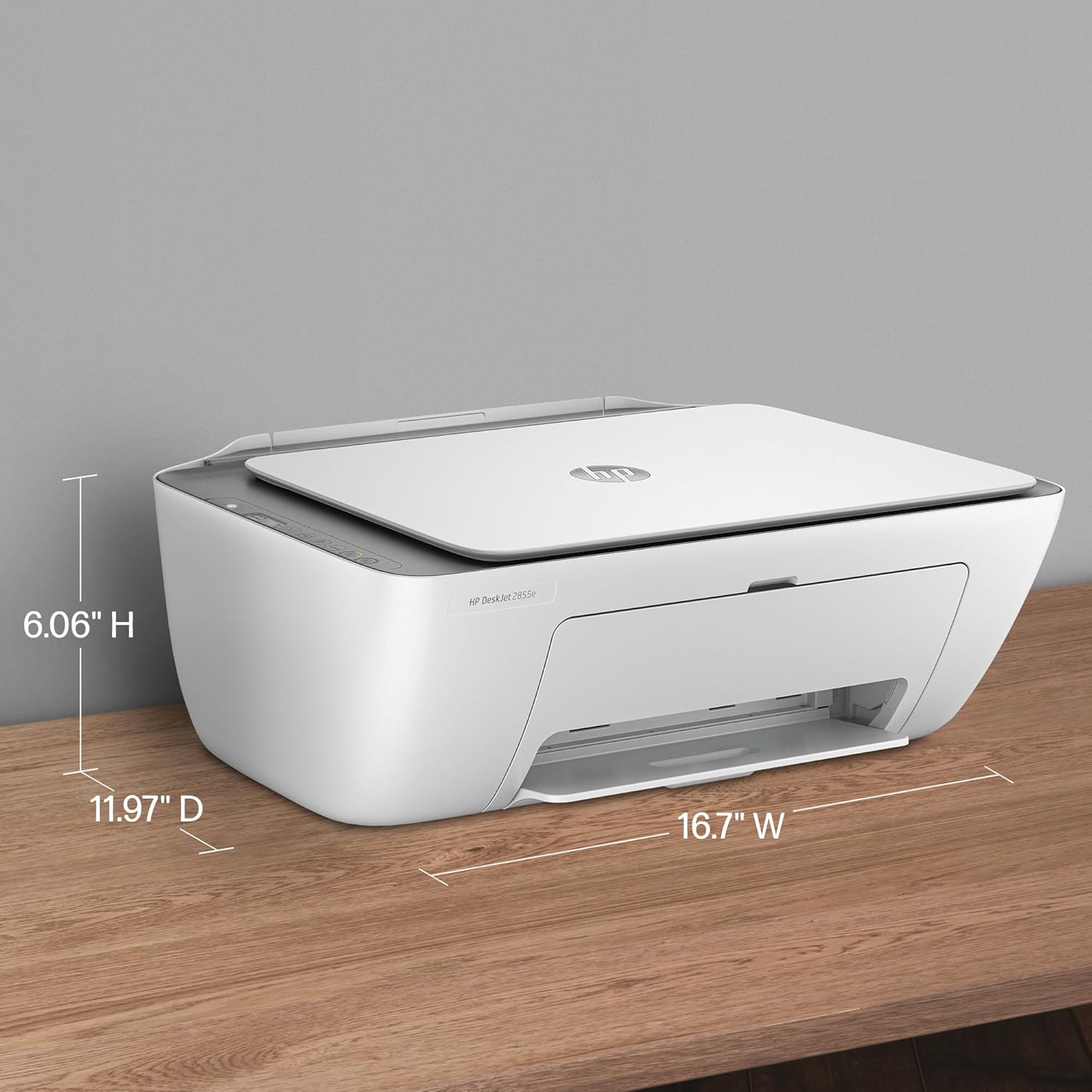HP DeskJet 2855e Wireless All-in-One Color Inkjet Printer, Scanner, Copier, Best-for-home, 3 month Instant Ink trial included. This printer is only 2.