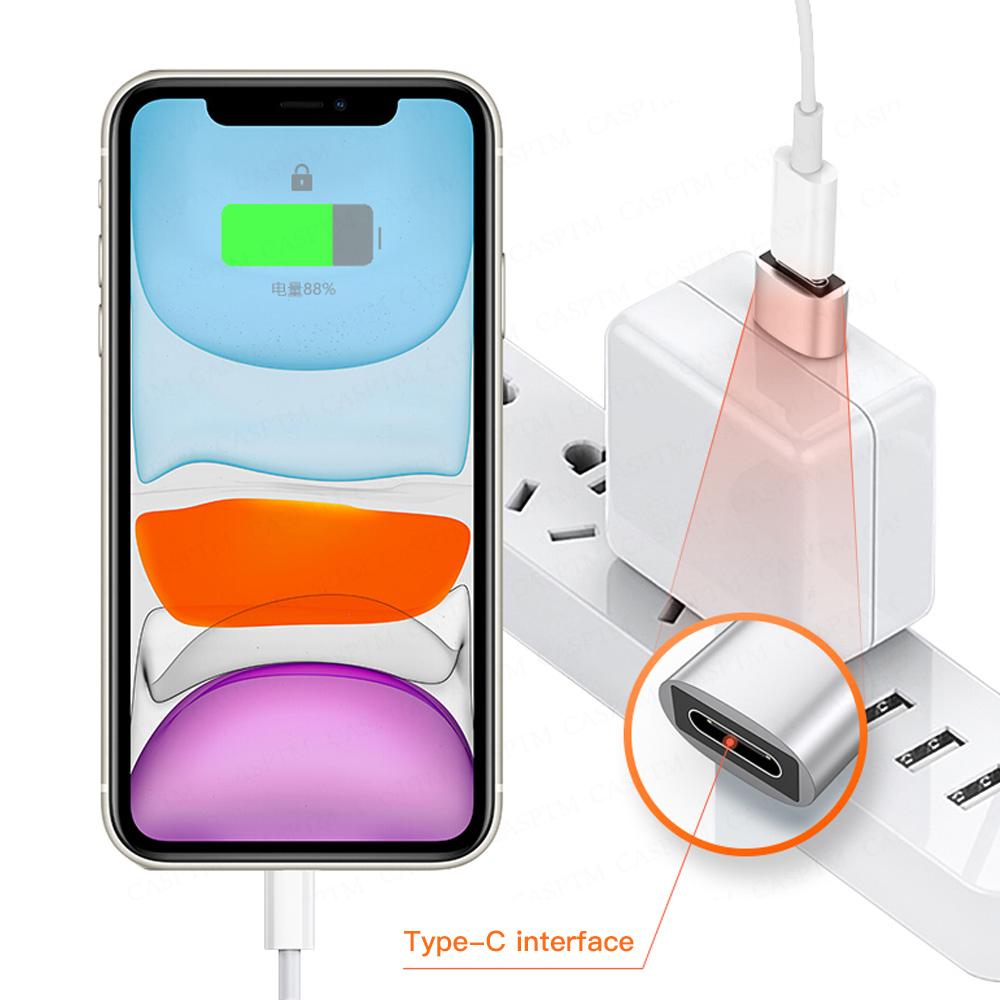 2PCS Charger Adapter For iPhone 13 Pro Max 13Pro 13 USB Type-C Adapter Type C USB-C Converter For iPhone 12 Laptop Type C Cables