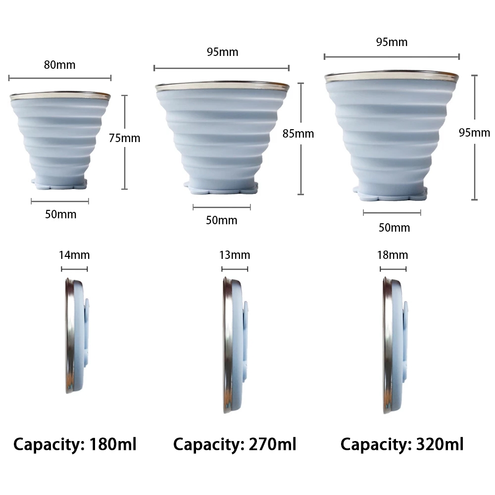 Folding Cup Foldable Collapsible Telescopic Silicone Water Bottle Outdoor Travel Children Cups Teacups Ware Jug Drink Water Copa
