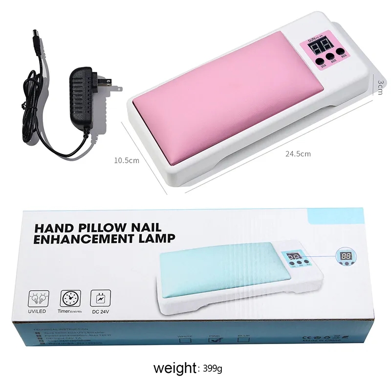 Hand Pillow Nail Dryer UV/LED Light Digital Display Foldable Timer Quick Drying Manicure Phototherapy Lamp Nail Tools