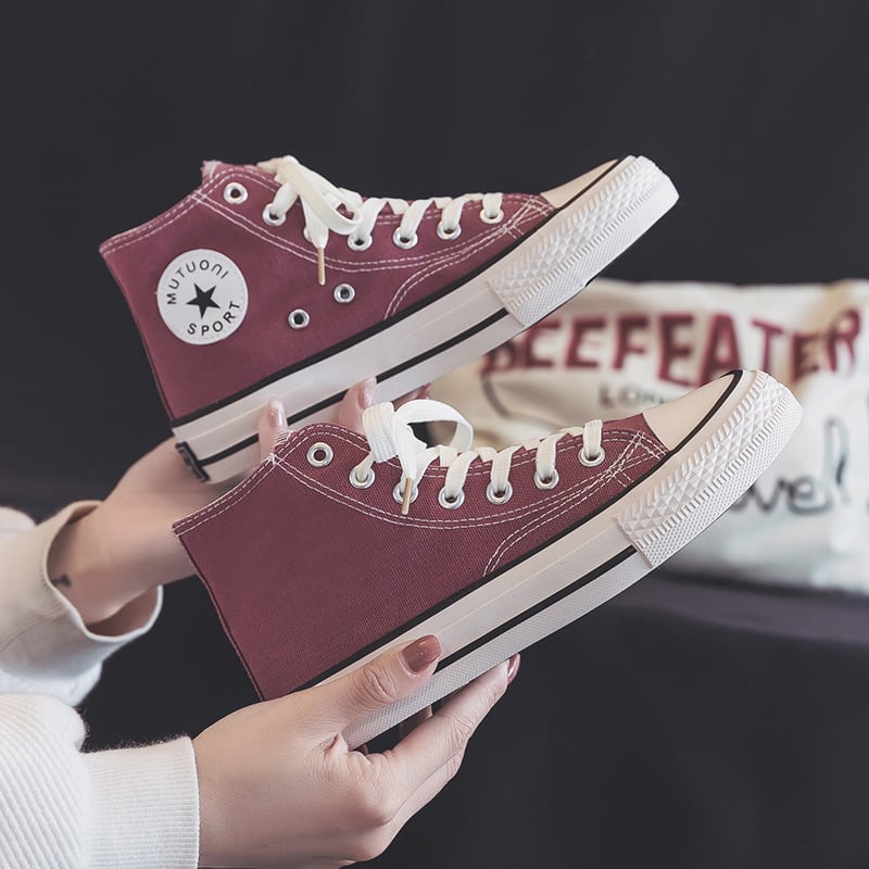 High Bang Retro Canvas Shoes Retro Casual Board Shoes Vulcanized Rubber Shoes Men's and Women's Couple Shoes