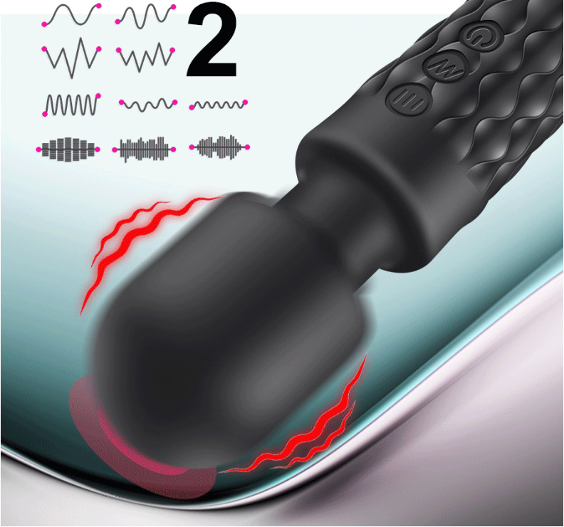 Cordless Massager 8 Powerful Speeds 20 Vibration Modes, Waterproof Rechargeable Massager for Therapeutic Muscle Aches Recovery