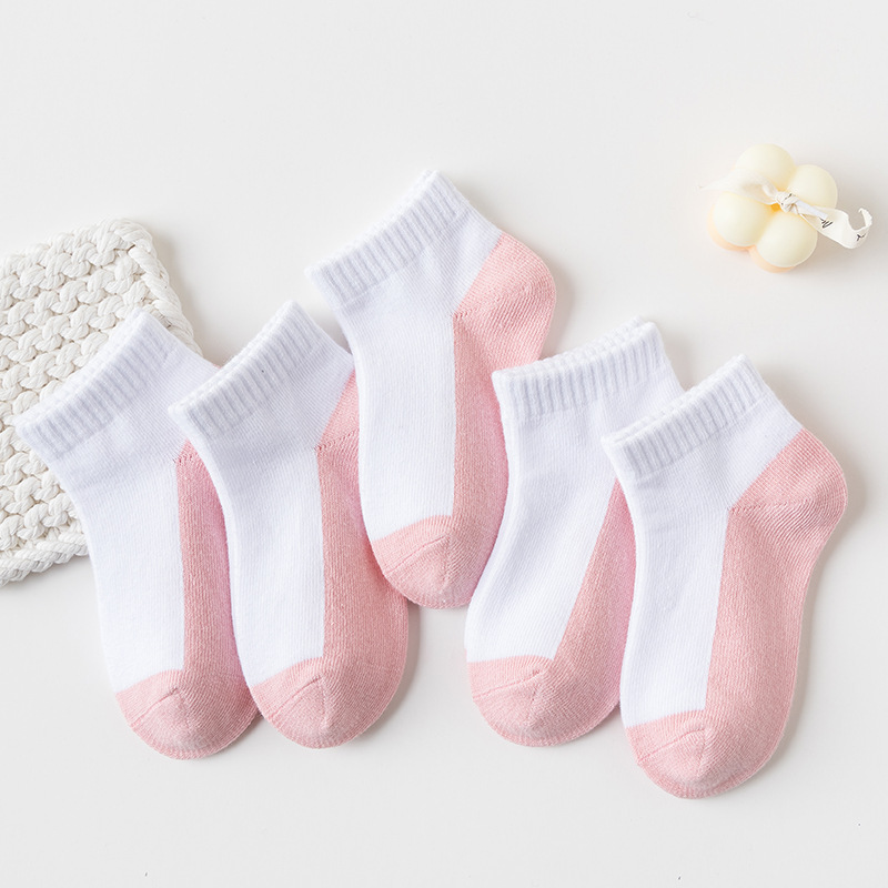 5 PairsNew Summer Children Socks Cotton Fashion Black White Gray For 1-12 Years Kids Teen Student Baby Girl Boy Socks