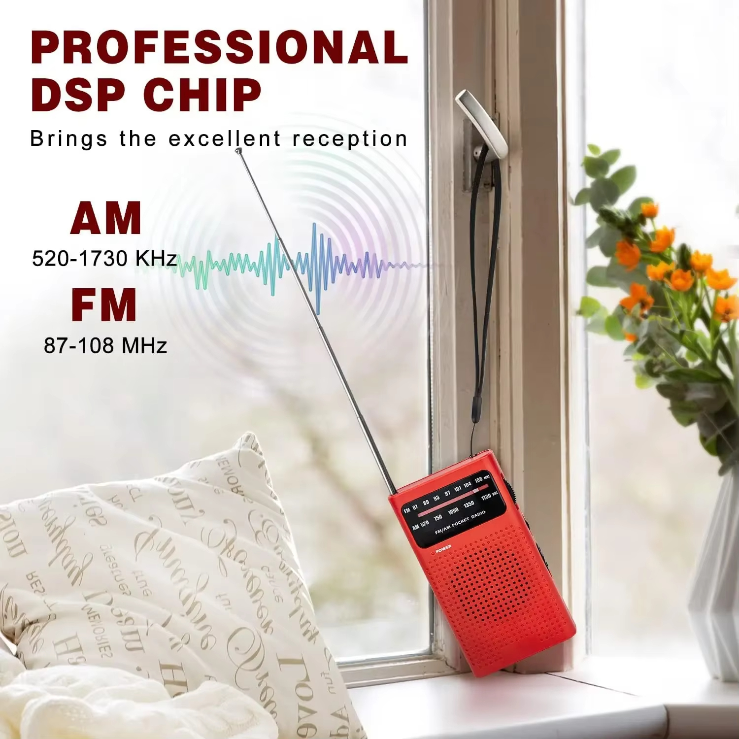 Emergency Survival Full-Band AA Battery Small Portable Radio Mini AM FM Pointer Pocket Radio for Running Compaing Travel Analog