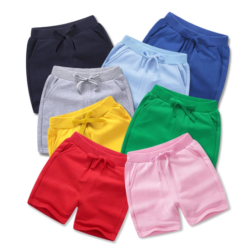 Children's solid color pants 2025 new boys and girls casual cotton pants manufacturers spot summer children's shorts