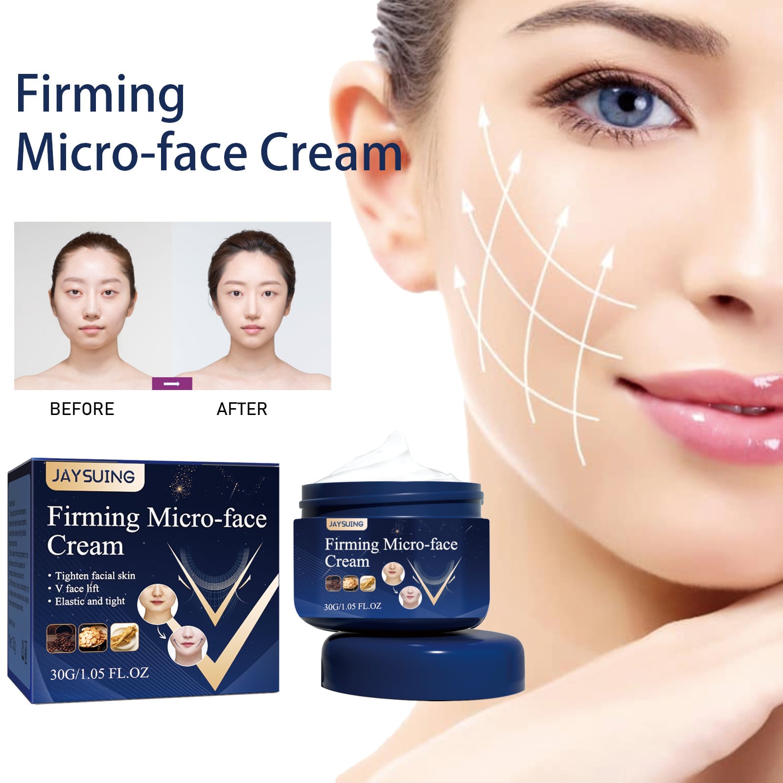V-Shape Firming Slimming Face-lift Cream Harmless Removal Double Chin Face Fat Burning Anti-aging Products Beauty Health 1pc