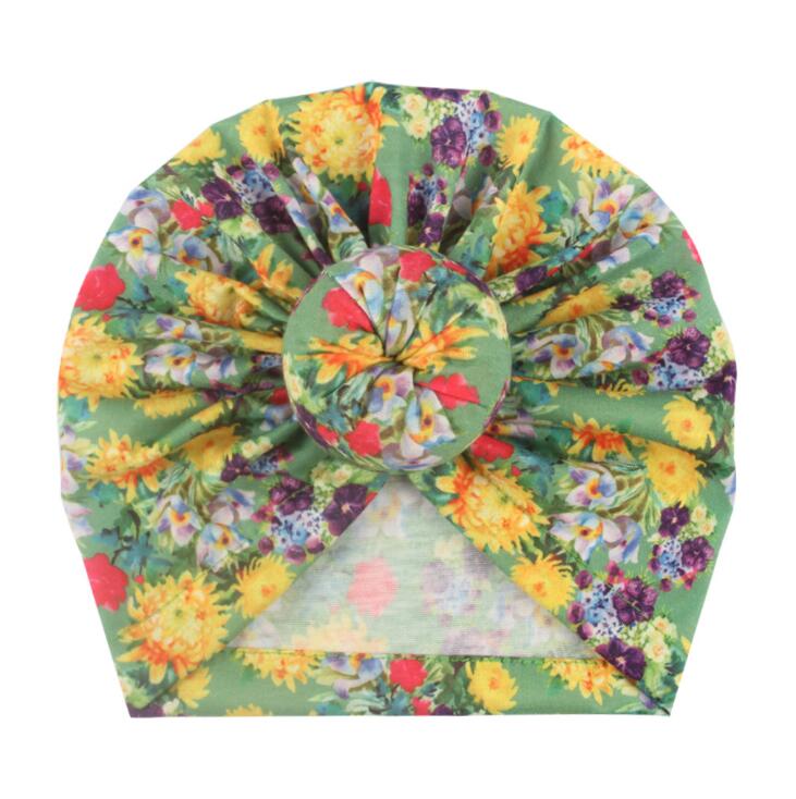 Children's ball head hat newborn printing ball cap baby baby's small flower cap