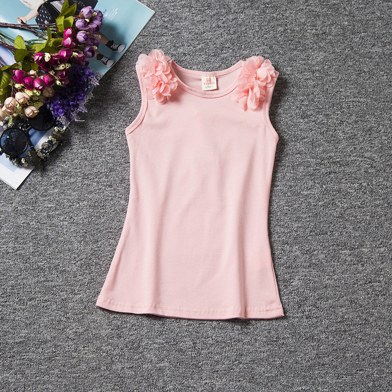 Cherubear girls clothing baby children round neck flower vest dress