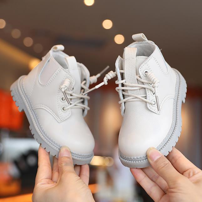 Boys and girls new leather low-top ankle boots girls fashion trend Martin boots