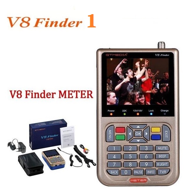 V8 Finder Meter SatFinder Digital Satellite Finder DVB S/S2/S2X HD 1080P Receptor TV Signal Receiver Sat Decoder Location Finder