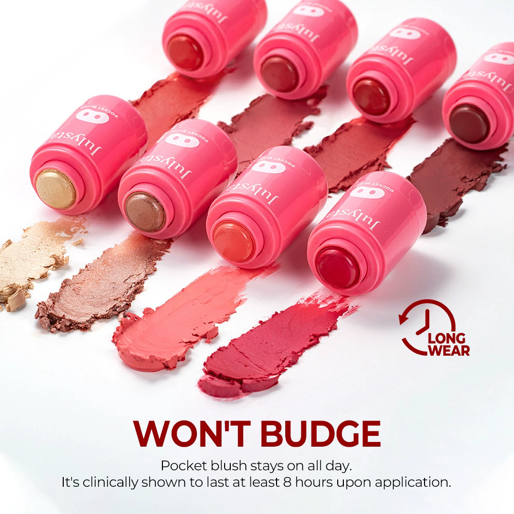 1PC Julystar Blush Stick Soft Face Brightening Contouring Shadow Blusher Powder Peach Pink Cheek Tint Korean Makeup Cosmetics
