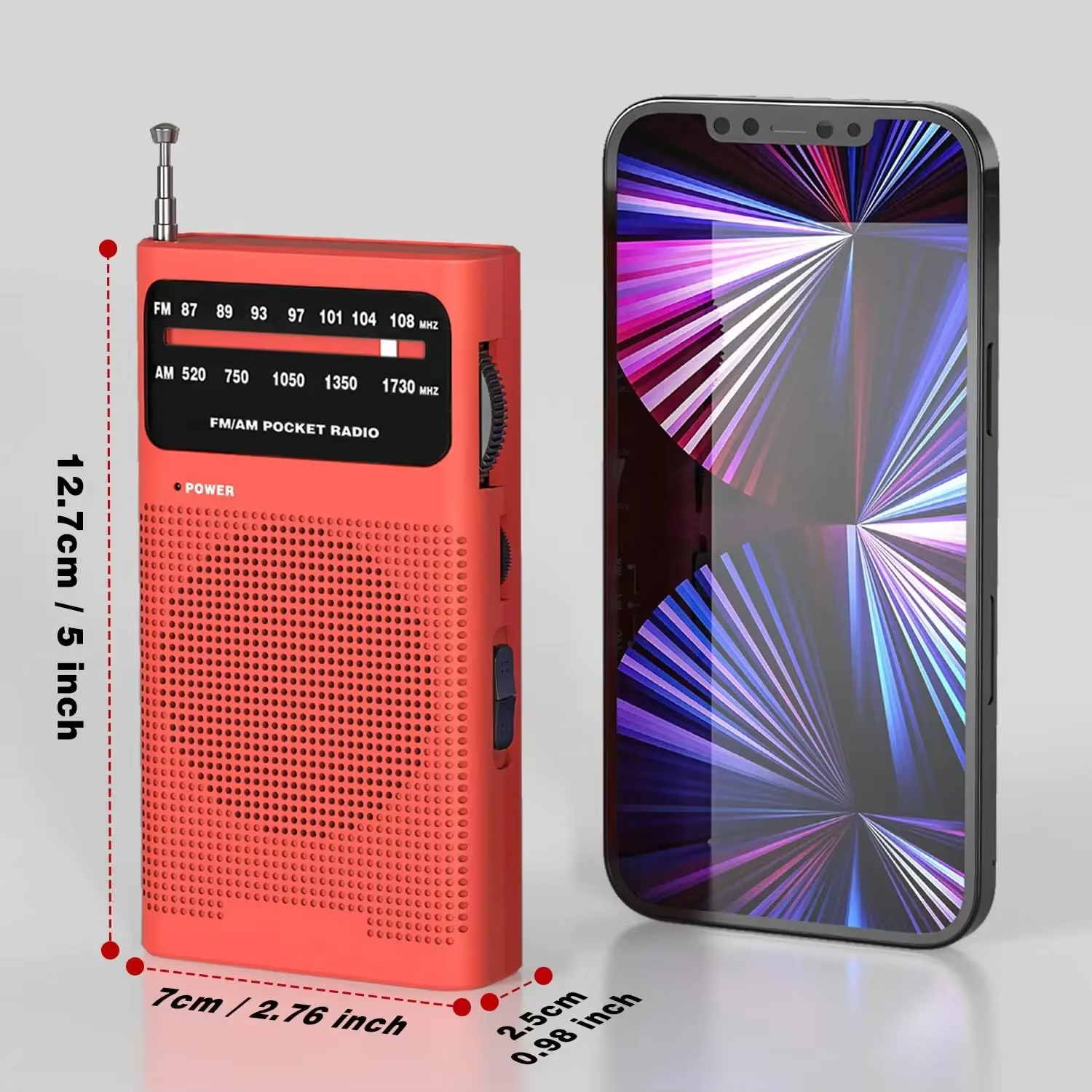 Emergency Survival Full-Band AA Battery Small Portable Radio Mini AM FM Pointer Pocket Radio for Running Compaing Travel Analog