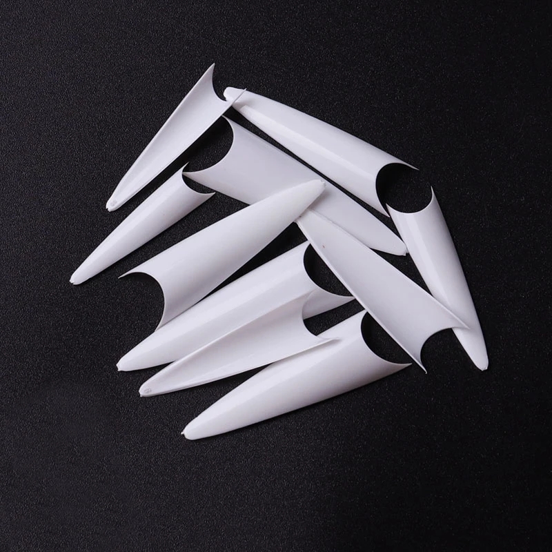 500pcs Stiletto Sharp Nail Tips French Acrylic False Nail Tips Clear/Natural Pointy Nail Fake Tips UV Gel Manicure Nail Art Tool