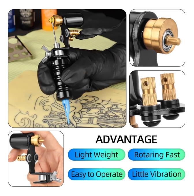 Setus Mini Power Motor Tattoo Set Tattoo Power Supply Needles Professional Tattoo Machine Kit for Beginner Starter