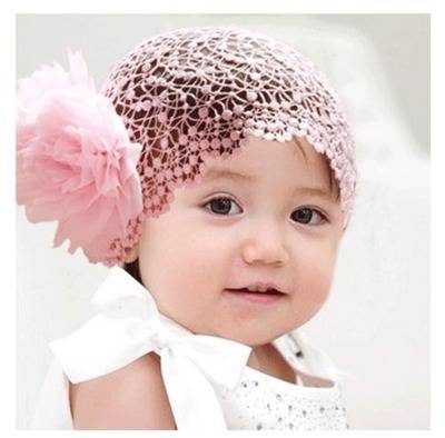 Baby hair band girls hair accessories baby children double flower headwear lace wide headband