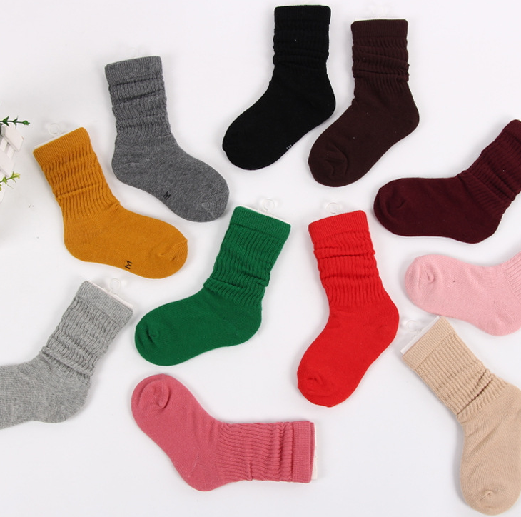5PS/ Children's stockings candy color medium tube stockings girl's stockings baby loose mouth