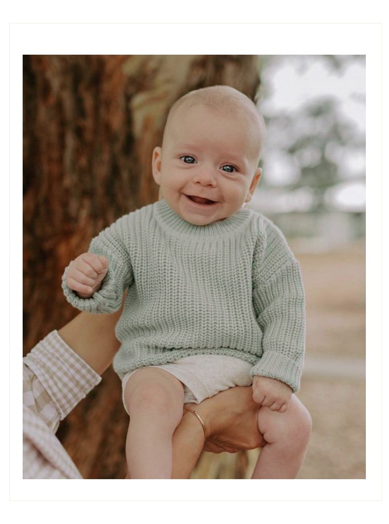 Baby sweater, round neck, baby knitted base sweater, baby inner layer, girls' and children's base cotton clothes