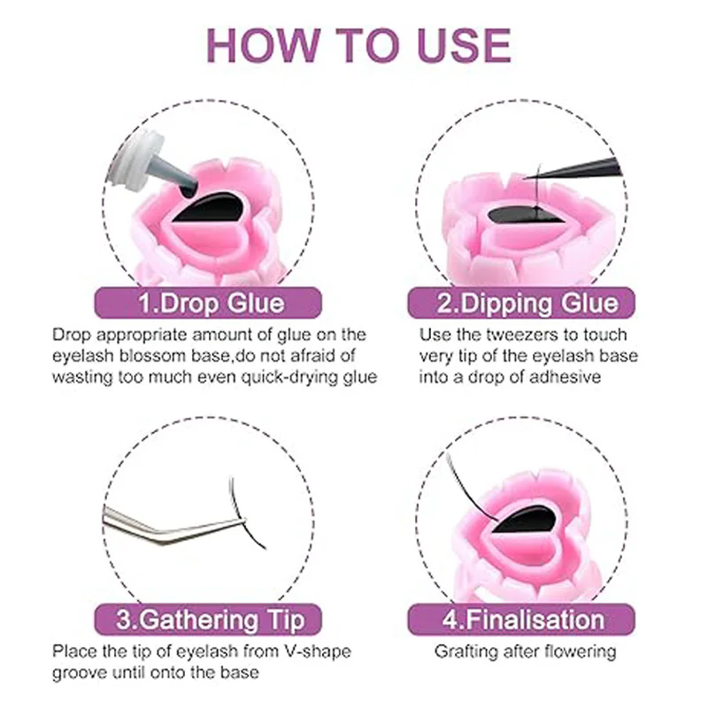 100 PCS Disposable Heart-shaped Plastic Glue Ring Cup Eyelash Extension Tattoo Pigment Holder Pallet Lash Makeup Supplies Tools
