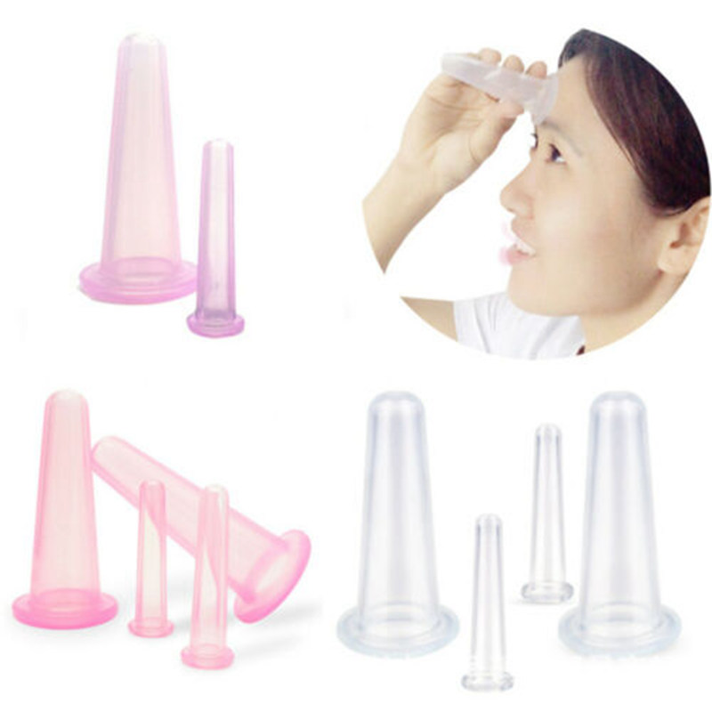 4pcs/set Silicone Massage Cups Set Facial Anti-Cellulite Medical Cupping Therapy