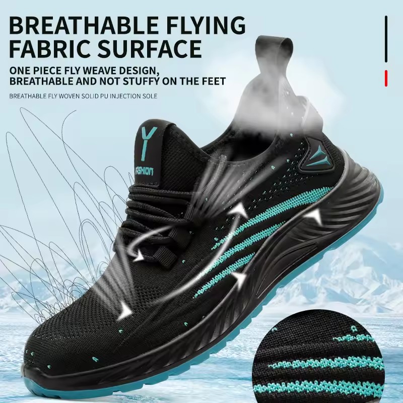 Autumn New Style Safety Shoes Men Work Sneakers Indestructible Shoes Puncture-Proof Protective Shoes Work Boots Steel Toe Shoes