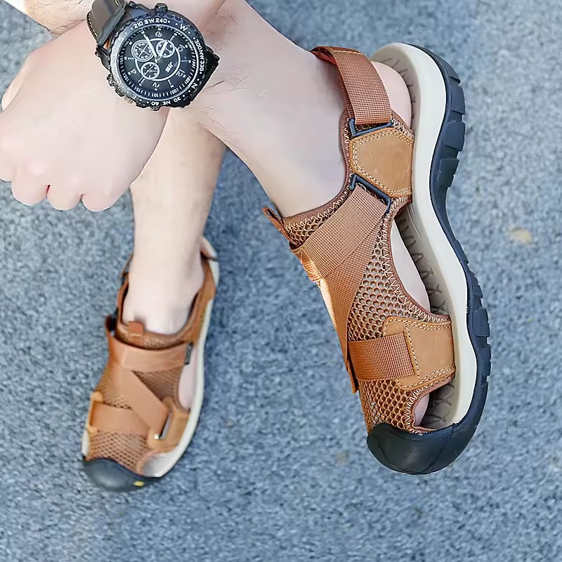 Light Weight Casual Men Mesh Sandals Cool Street Slippers Summer Flip Flops Comfort Non Slip Man Beach Shoes ﻿