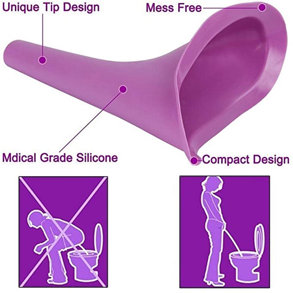 1pc Women Girl Urinal Outdoor Travel Camping Female Urinal Soft Silicone Urination Device Stand Up Pee Lady Mobile Toilet