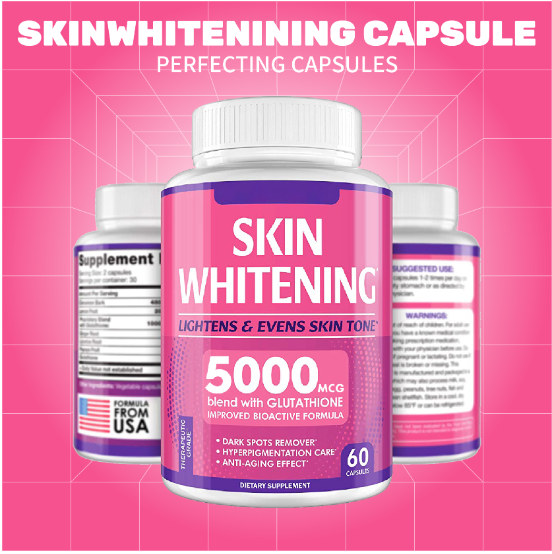 Skin Whitenining capsule Skin Brightening White 5000 MCG glutathione capsule