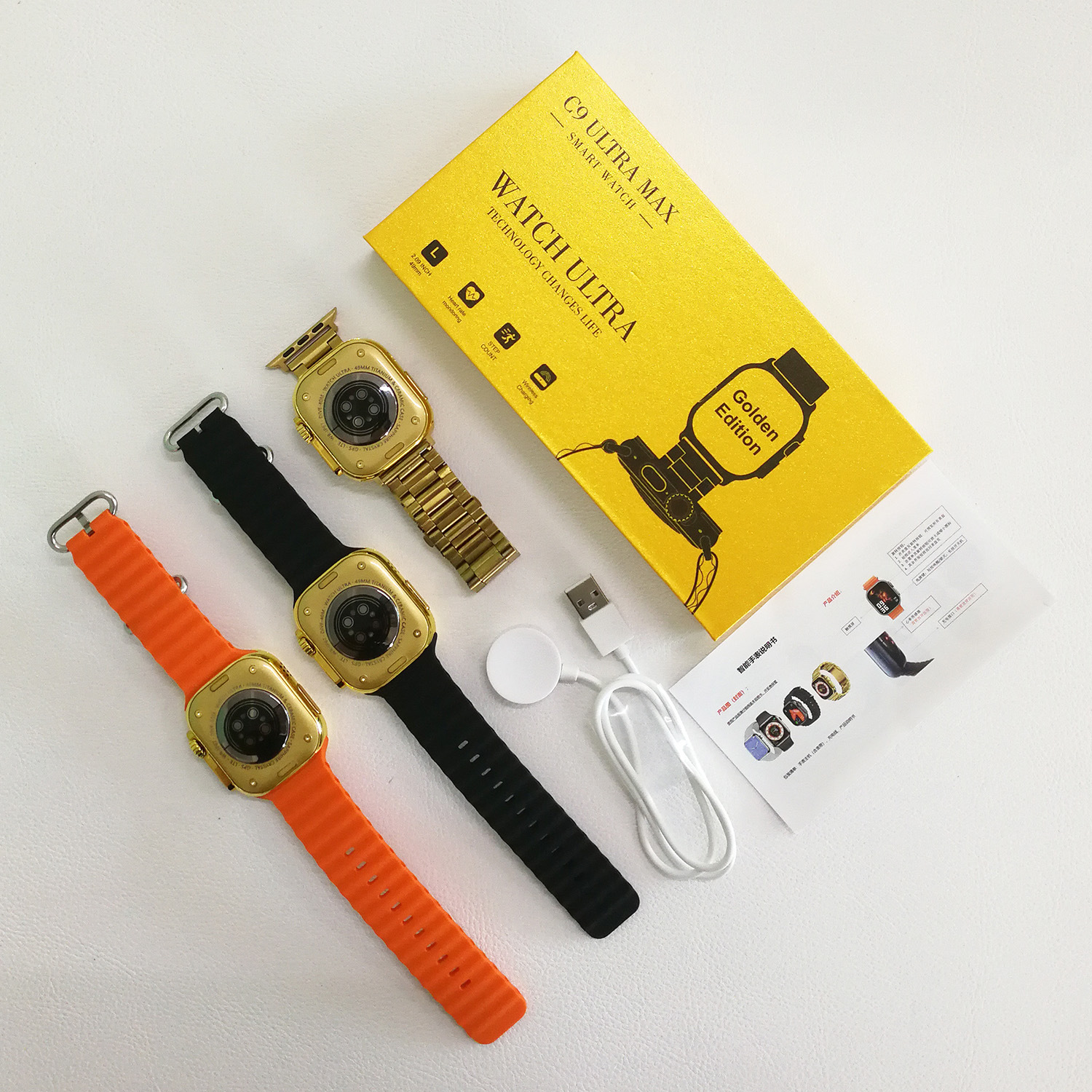 New C9 ULTRA MAX Gold Smart Watch Bluetooth Call Women Men Smartwatch 2023 Watch Ultra Charging for Apple Android