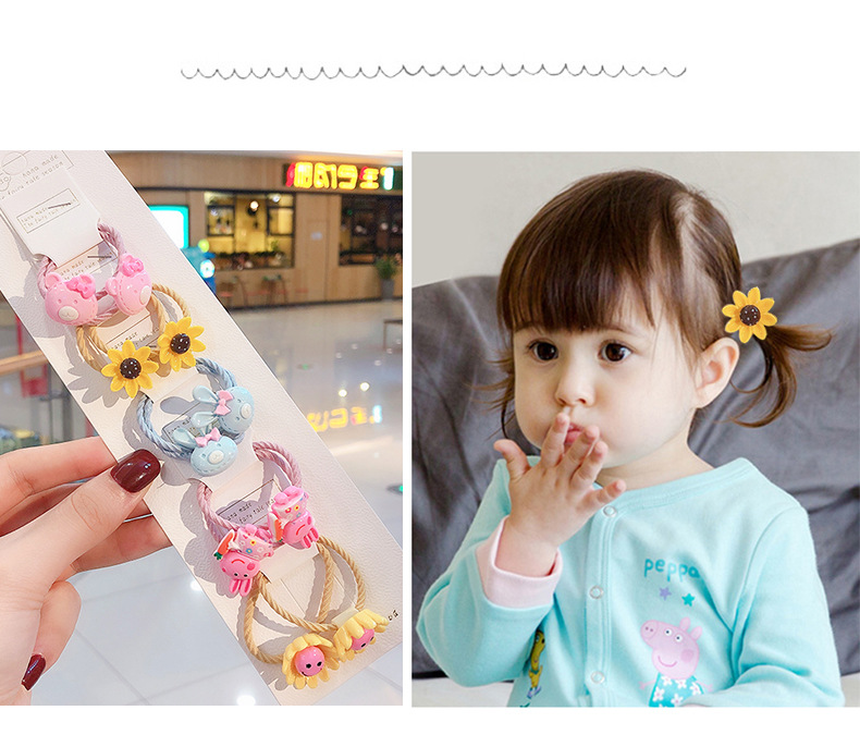 Children's hair with rubber bands and flowers will not hurt, high elastic head rope, little girl hair accessories