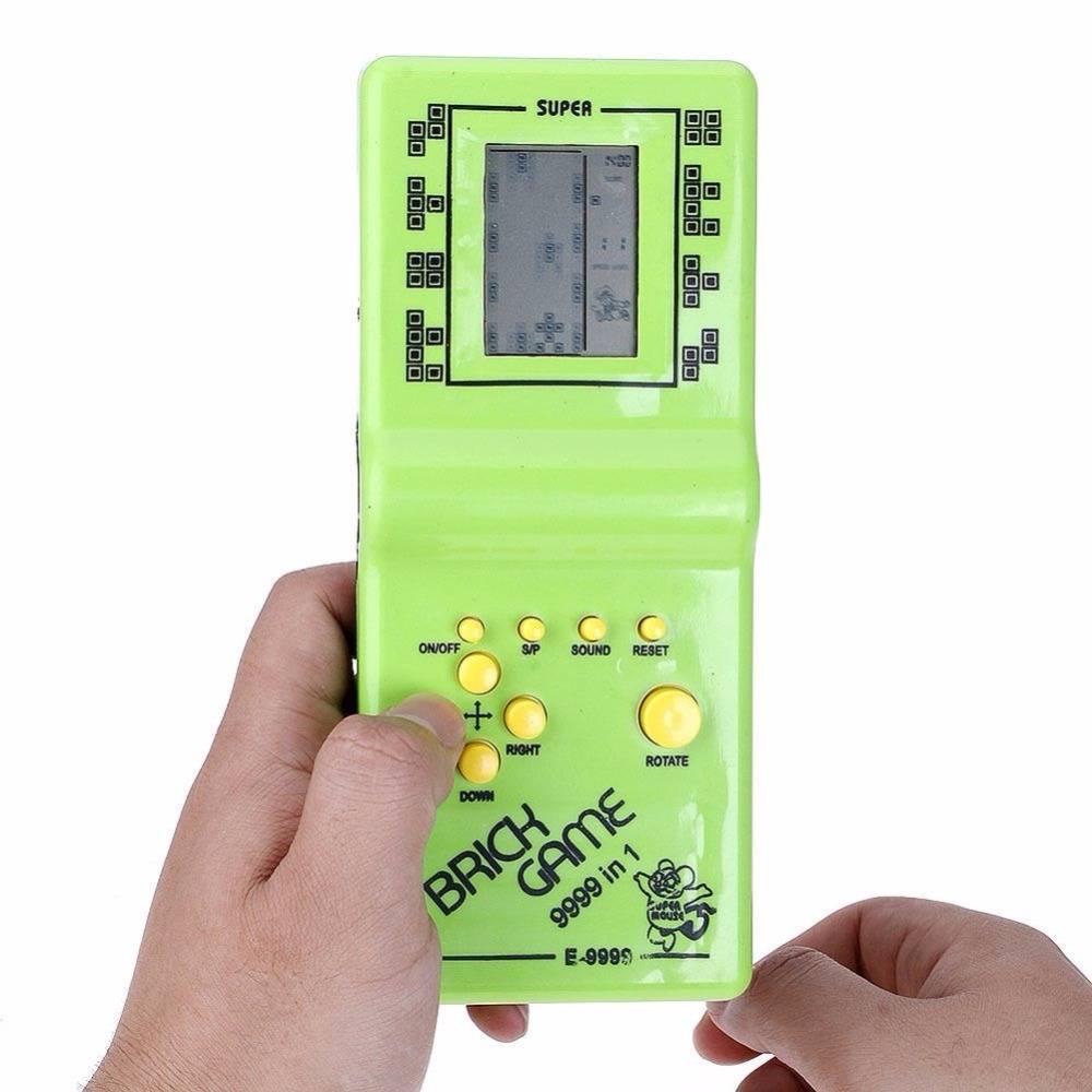 Classic Handheld Game Machine Tetris Brick Game Kids Game Machine with Game Music Playback without Battery