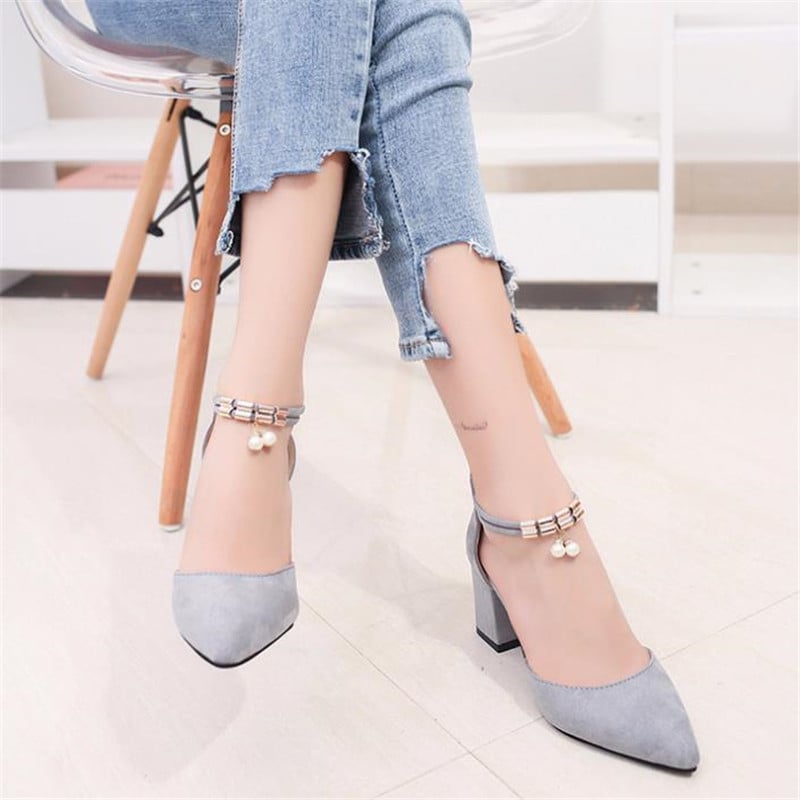 Ladies Sandals Shoes Women L Luxury Sandals Ankle Mid Heel Block Party Open Toe Square Shoes Zapatos De Mujer
