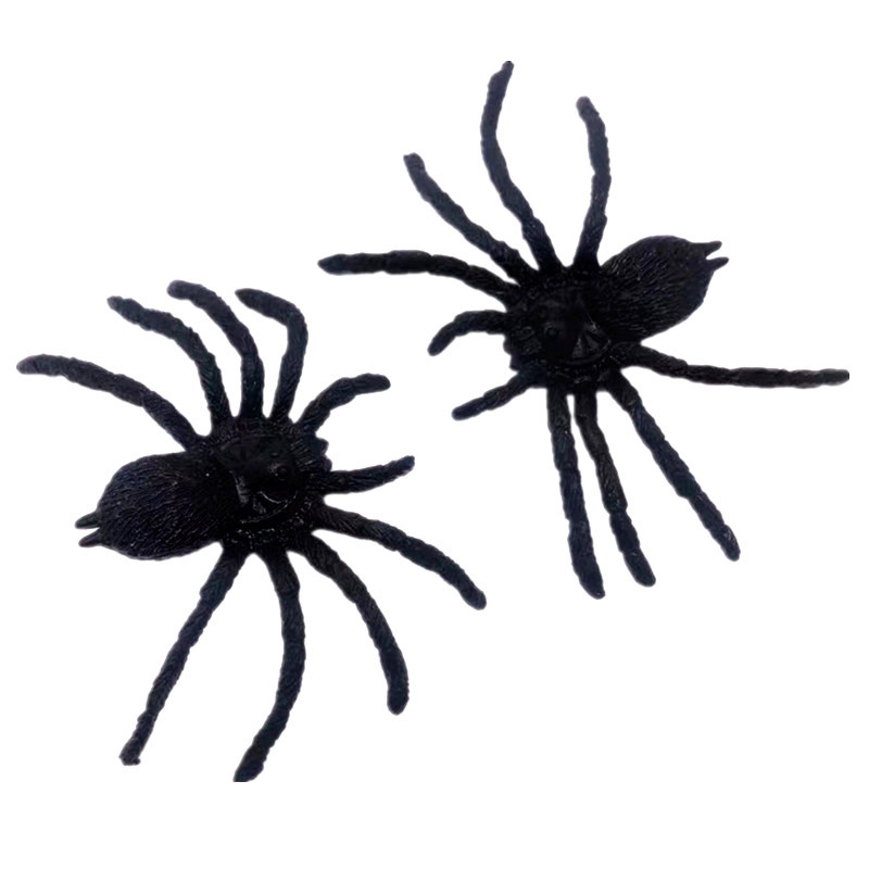 Black Spider Plastic Simulation Big Spider Halloween April Fool's Toy 8*6*1.1cm Fake Spider