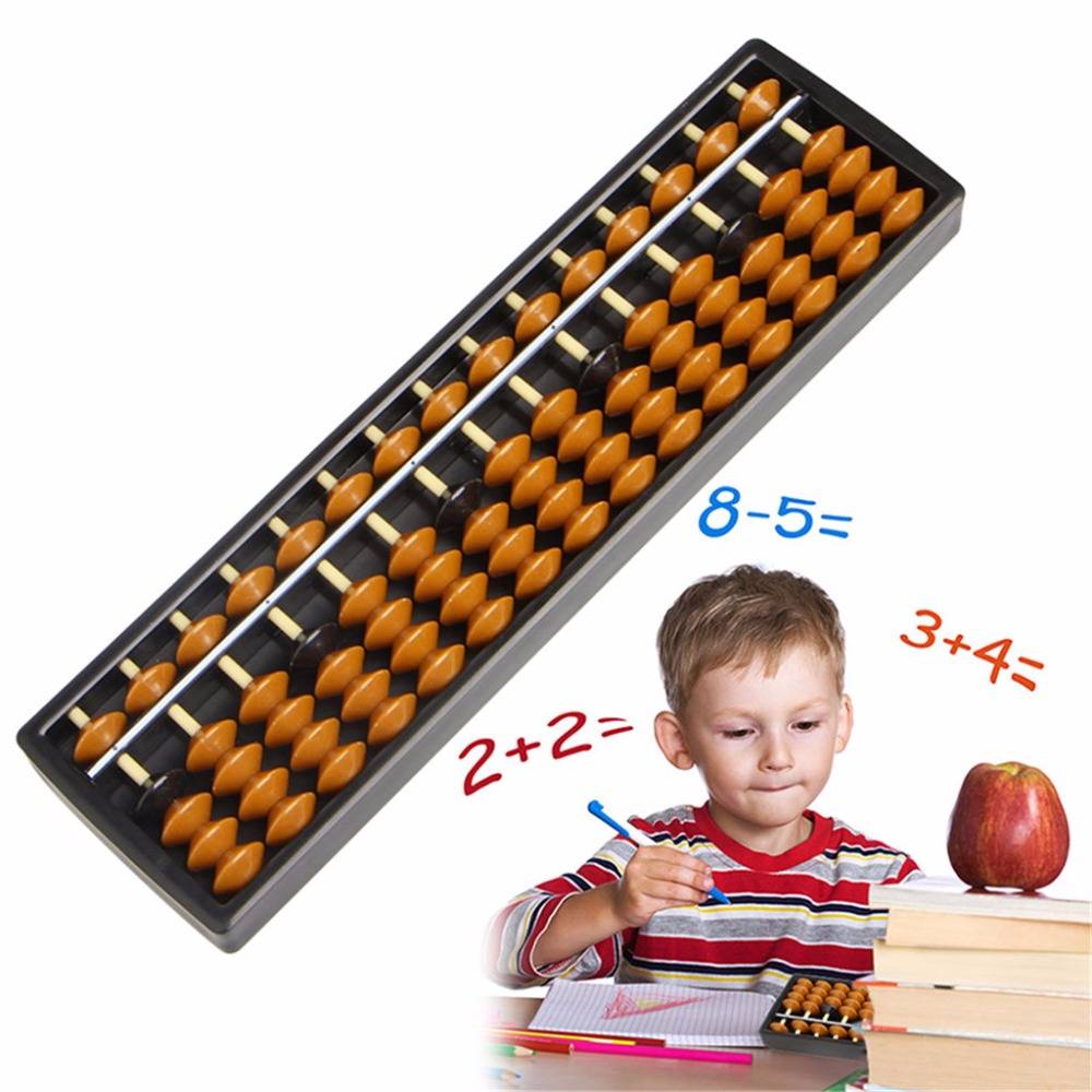 New Plastic Abacus 15 Digits Arithmetic Tool Kid's Math Learn Aid Caculating Toys Gifts