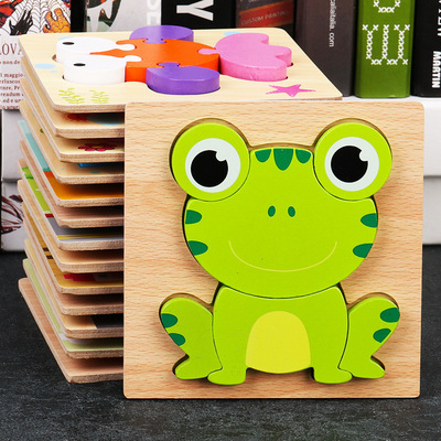 11X11CM Kids Wooden Puzzle Cartoon Animal Traffic Tangram Wood Puzzle Toys Educational Jigsaw Toys for Children GiftS 3pc/