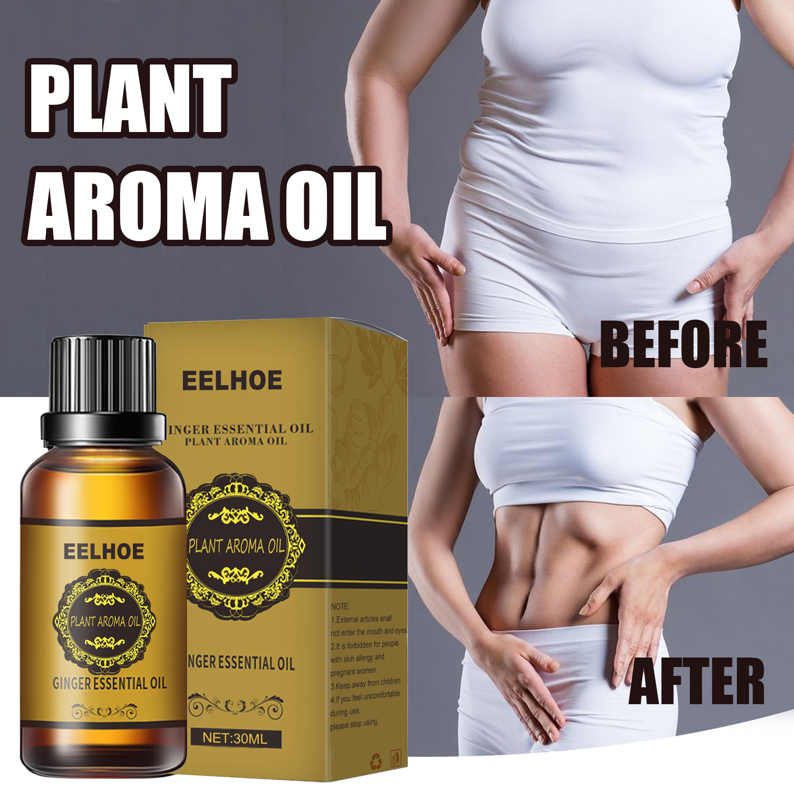 HOT Ginger Massage Oil Firming Slimming Shaping Fluid Abdominal Body Sculpting Skinny Belly Slimming Oil Skin Care