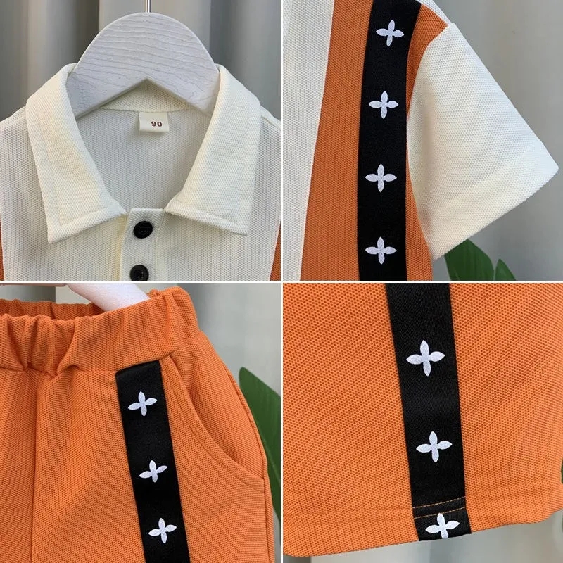 Children Clothing Sets Polo Shirts+shorts School Suits for Kids Boys Girls Tracksuits Summer Toddler Outfits Baby Clothes
