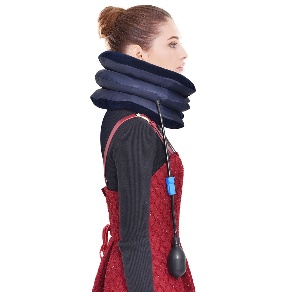 Neck Stretcher Air Cervical Traction 1 Tube House Medical Devices Orthopedic Pillow Collar Pain Relief Blue Brown Tractor