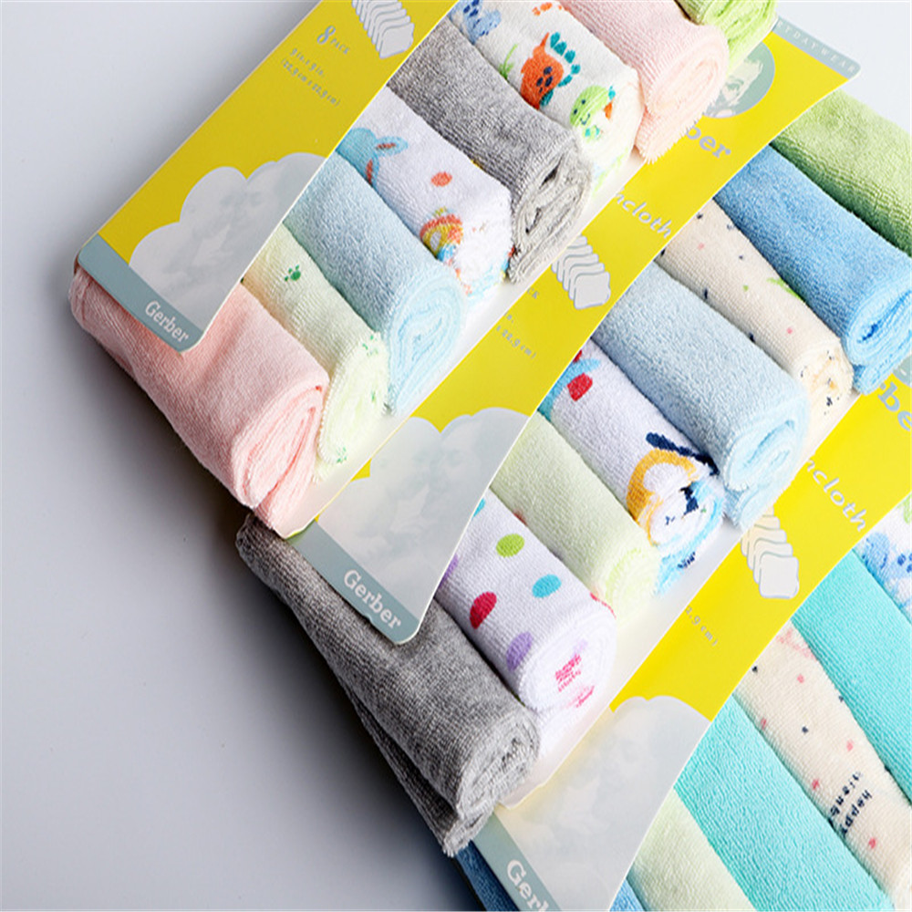 HappyFlute 8 /set Super Soft Baby wipes cotton&polyester feeding towels