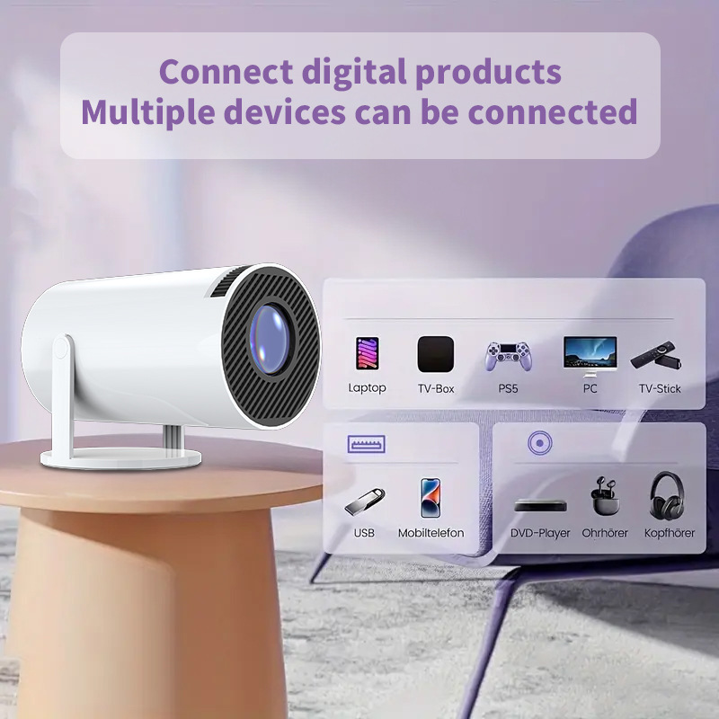 HY300 gun barrel projector Android 11 ultra HD bedroom wall projection portable HD projector