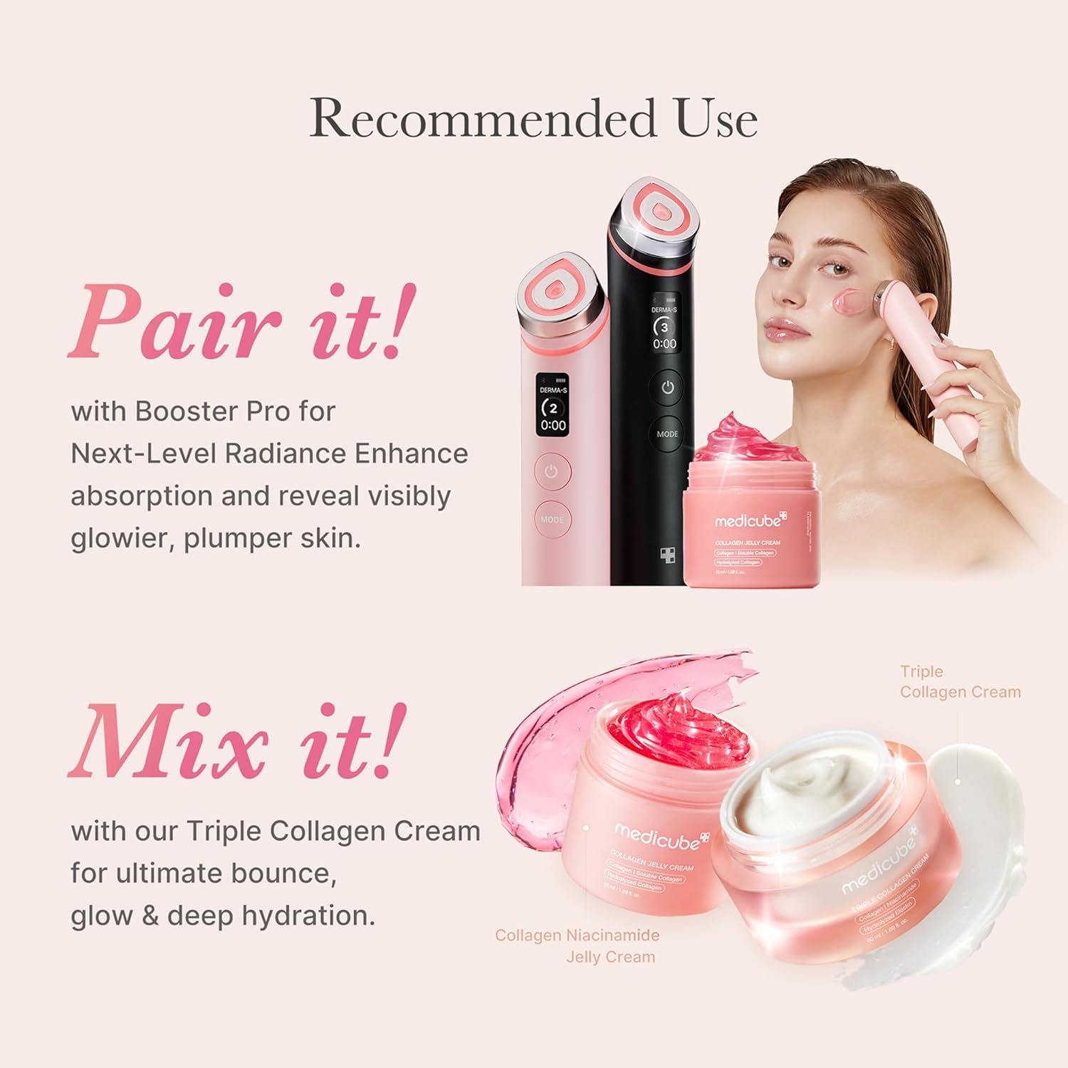 medicube Jelly Cream with Collagen, Niacinamide | Freeze-Dried Hydrolyzed Collagen for Skin Barrier Hydration & 24H Glow | Plumper, Firmer looking ski